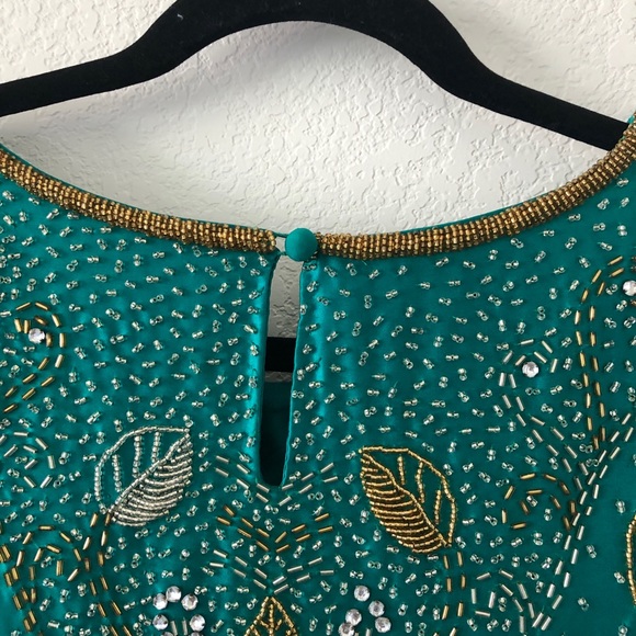 THREE FLAGGS VINTAGE SILK GOLD SILVER BEAD… - Picture 5 of 9